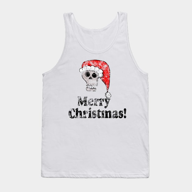 Vintage Merry Christmas Santa Skull Tank Top by Eric03091978